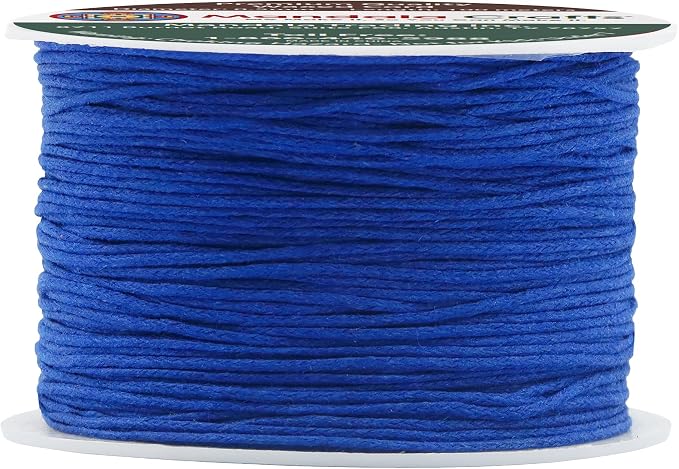 Mandala Crafts 0.5mm 109 Yards Blue Cotton Waxed Cord by MandalaCrafts