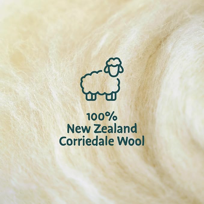 Woolbuddy Wool Felting Core Wool – Handmade Carded White - Image 7