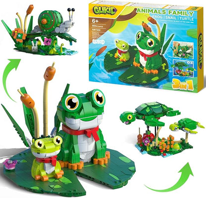 3 in 1 Animals Frog Family Building Set by Glikid