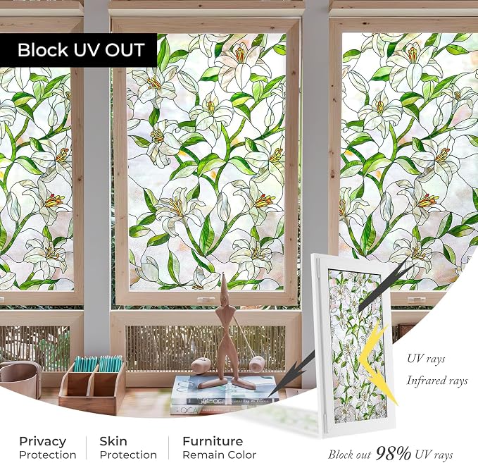 3D Stained Glass Window Film, Decorative Window Privacy Film - Image 5