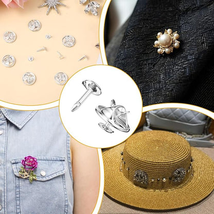 150 Sets Pin Backs Replacement Lapel Butterfly Clutch Pin Silver Butterfly Tie - Image 7