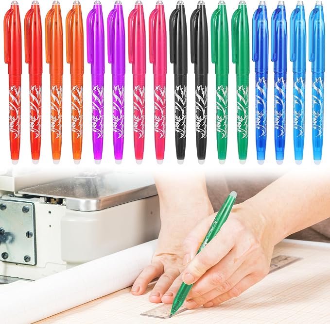 Hpmjz 16pcs Heat Erasable Pens for Fabric, Fabric Marking Pens Fabrics Markers - Image 8
