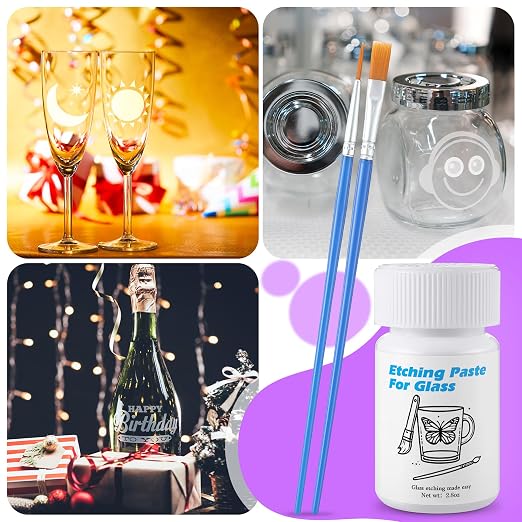 Glass Etch Starter Cream Kit for Intricate Designs Etching Art Cream Etching - Image 4