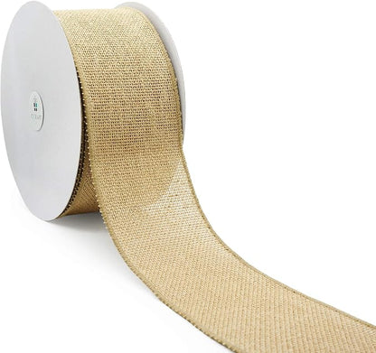 CT CRAFT LLC Burlap Fabric Wired Ribbon 3" x 20 Yards Natural Color - Image 6