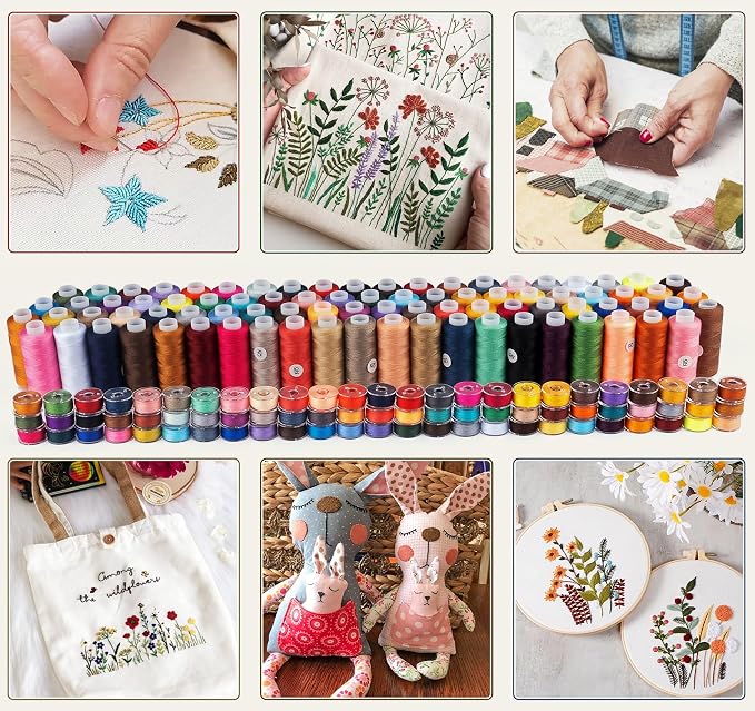 Thread for Sewing, 60 Colors Polyester Sewing Thread Spools, 500 Yard Prewound - Image 6