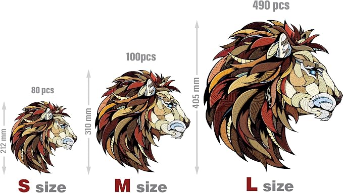 EWA Home Décor – Lion Small 80 Pieces – Wooden Jigsaw Puzzle - Image 3