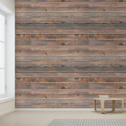 wall26 Horizontal Brown Vintage and Retro Wood Textured Paneling, Wall Mural - Image 2