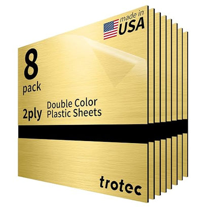 Trotec | Metallic Looking Acrylic Sheet | 12"x12"x1/16, Name Plate | USA Made by TrotecEngravingSupplies
