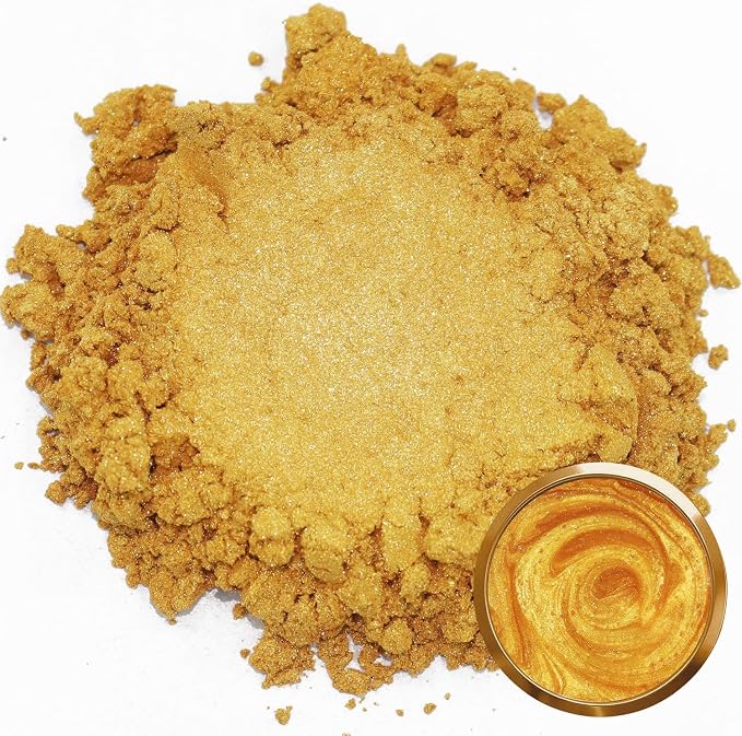 Matio Gold Mica Powder for Epoxy Resin, 1.8oz/ 50g Pearlescent Effect Mica - Image 2