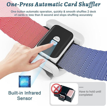 Automatic Card Shuffler 2 Deck, Rechargeable Playing Cards Shuffling Machine - Image 2