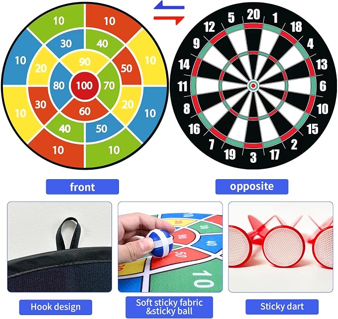 29 Inches Dart Board for Kids，Kids Large Dart Board - Image 2