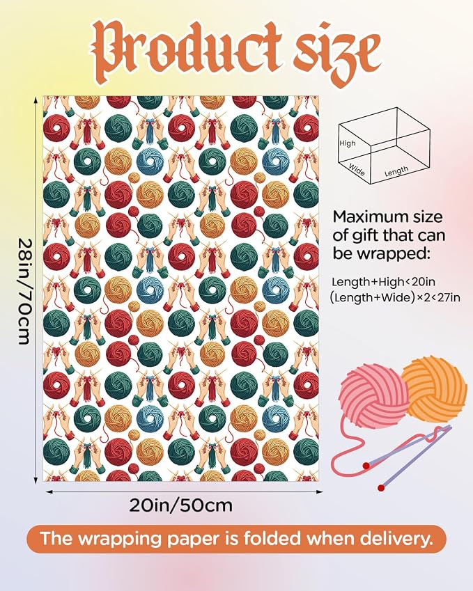 Pineraap 12 Sheets Sewing Theme Wrapping Paper, Vintage Sewing Machine - Image 2