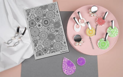 Arbuya Polymer Clay Blossom Flowers Texture Sheets - Image 3