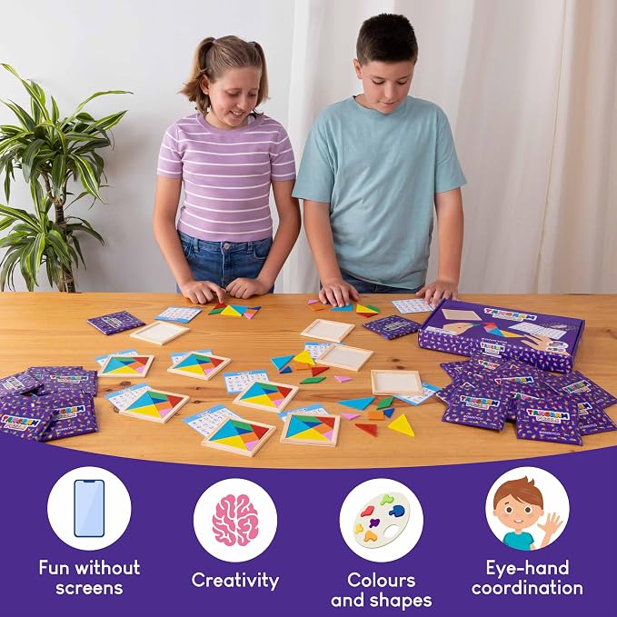 Tangram Puzzle Wooden Pack 30 Kids Party Favors - Image 4