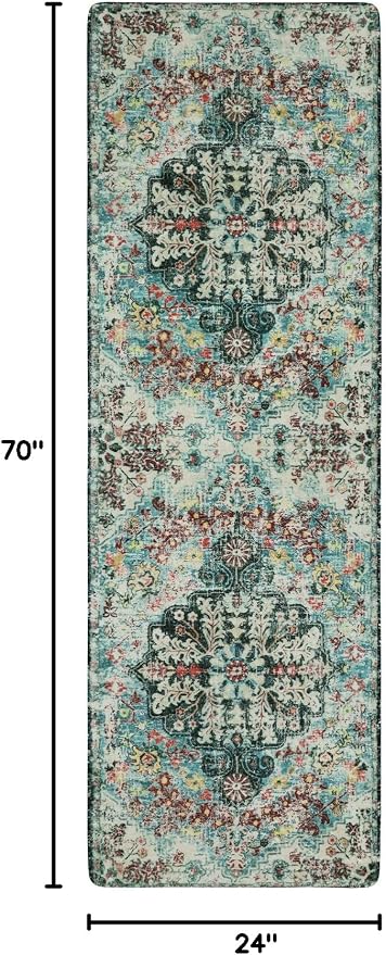 Lahome Bohemian Floral 2x6 Washable Hallway Runner Rug, Non Slip Kitchen - Image 2