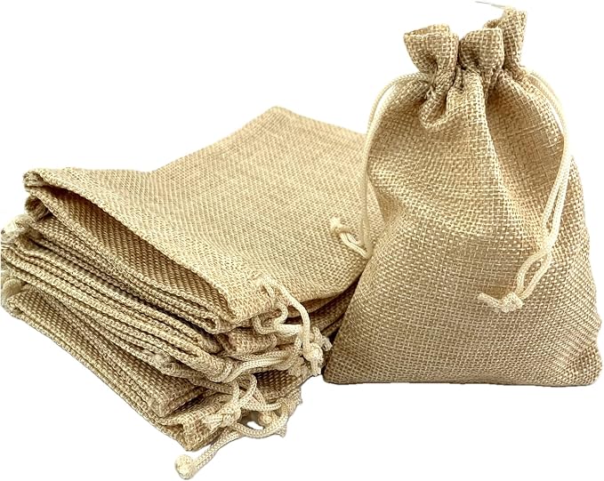 Palmhomee Pack of 25 Burlap Gift Bags - Image 2