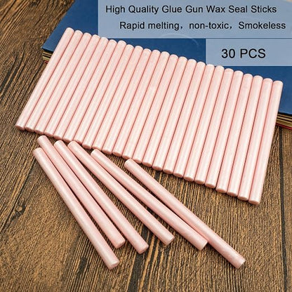 Wax Seal Stick, Ioggtser 30 PCS Pearlescent Pink Mini Glue Gun Wax Seal Stick - Image 2