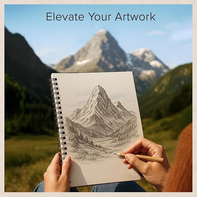 Artist’s Sketchbook Hardcover – 200GSM Very Thick Paper – Spiral Sketch Book - Image 7