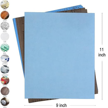 9x11 inch 16 Sheets Sandpaper, Wet or Dry 2000-10000 Grit 8 Assortment Sand - Image 2