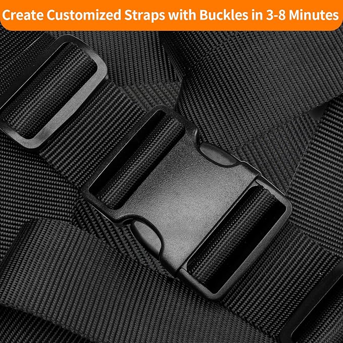 2" Heavy-Duty Buckle & Straps Set: 6-Pack Side Release Plastic Buckles - Image 2