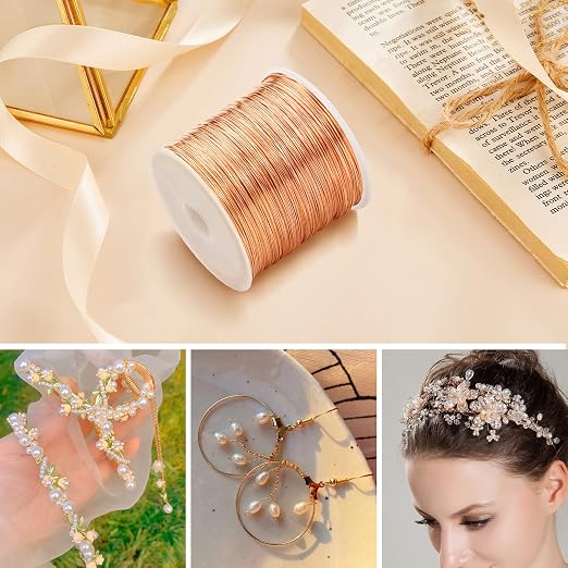 28 Gauge Craft Wire Jewelry Wire 100M/0.3mm Rose Gold Plated Thin Brass Wire - Image 4