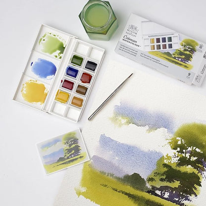 Winsor & Newton Cotman Watercolor Paint Set, 8 Half Pan, Landscape Colors w/ - Image 2