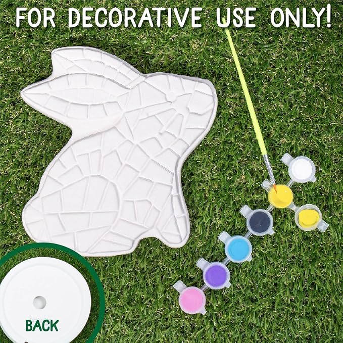 Creative Roots Paint Your Own Bunny Garden Stone, Craft Kits, Stepping Stones - Image 3