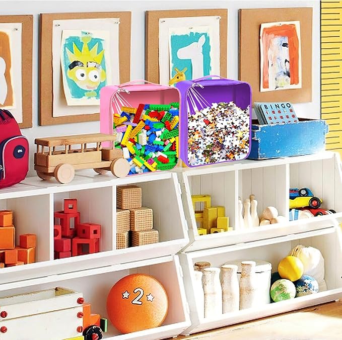 8 Packs Toy Storage Bags with Zipper, Reusable Toy Storage Organizer with - Image 6