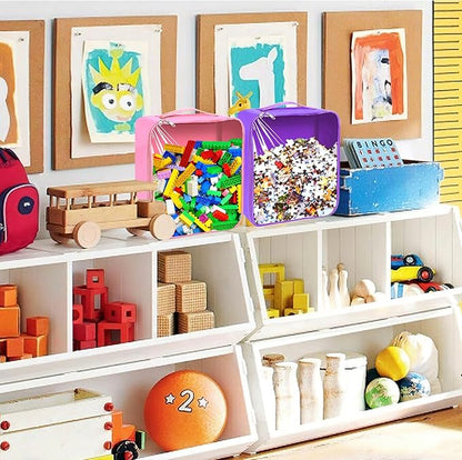 8 Packs Toy Storage Bags with Zipper, Reusable Toy Storage Organizer with - Image 6