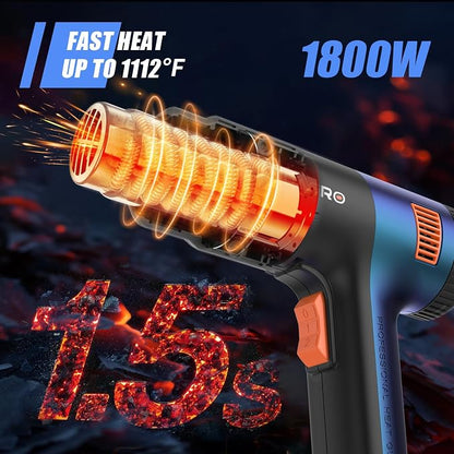 Heat Gun for crafting 1800W, 122℉~1202℉ Variable Temperature Control - Image 3