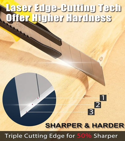 DOWELL 18mm Snap Off Blade SK5 Utility Knife Retractable Blades Box Cutter - Image 4