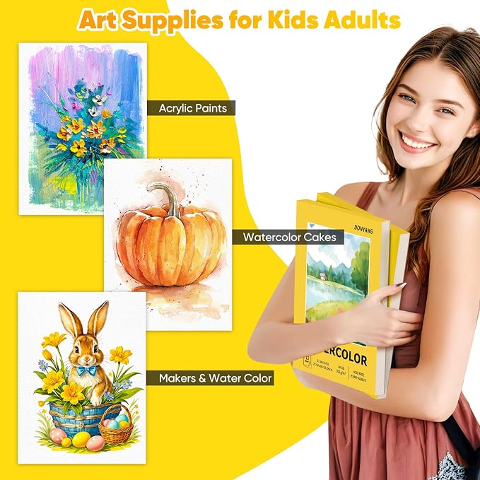 Watercolor Paper Pad, 140lb/300gsm Artist Painting Drawing Paper Book, Art - Image 4