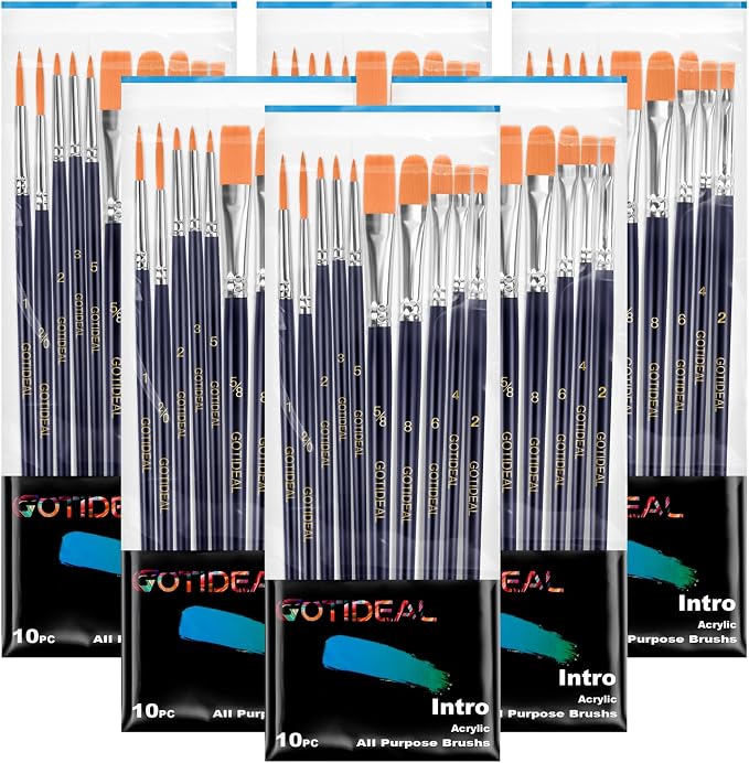 GOTIDEAL Paint Brush Set, Small Nylon Hair Brushes by GOTIDEAL