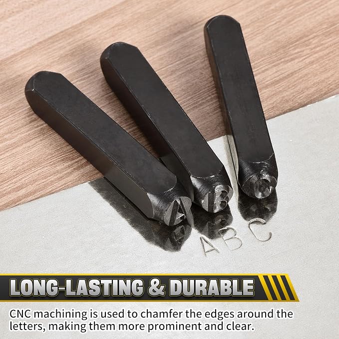 WorkBless 36PCS Metal Stamping Kit, 5/16" Steel Number and Letter Punch Set - Image 4