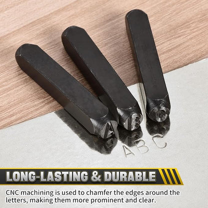 WorkBless 36PCS Metal Stamping Kit, 5/16" Steel Number and Letter Punch Set - Image 4