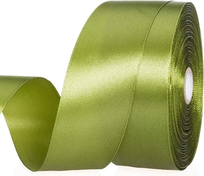 1 1/2 Inch Moss Green Solid Satin Ribbon, 50 Yards Craft Fabric Ribbon by YASEO