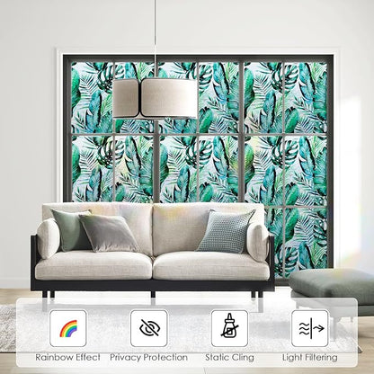 DKTIE Nature Pattern Rainbow Window Film Decorative Stained Glass Window Film - Image 2
