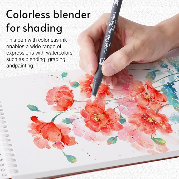 12 Colors Blendable Watercolor Pens 2025 Upgrade Water Based Paint Set Double - Image 6