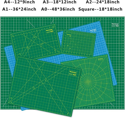 WORKLION 12" x 18" Art Self Healing PVC Cutting Mat, Double Sided, Gridded - Image 7