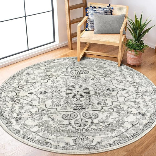 Lahome Round Rug 5'3"Ft, Soft Rugs by Lahome