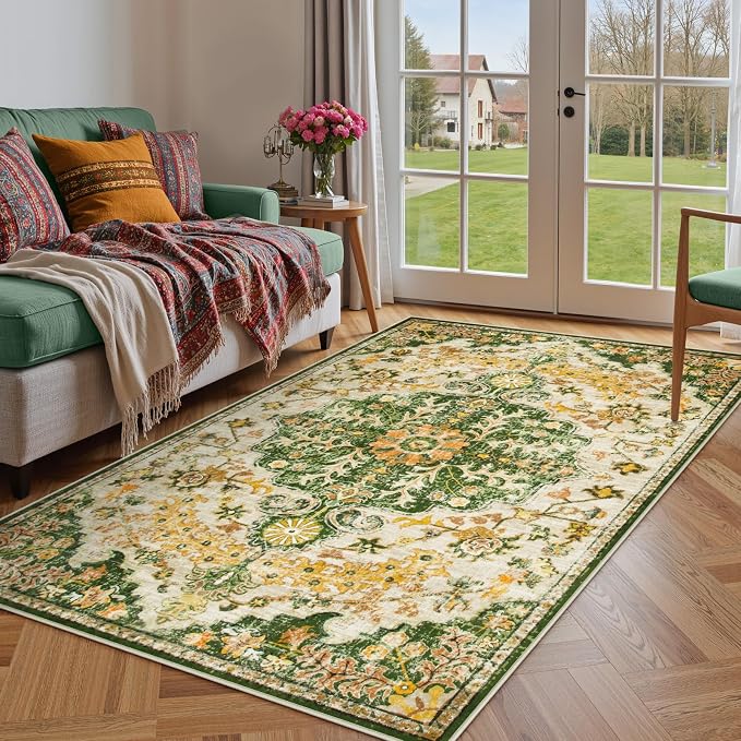 Lahome Bohemian Floral Medallion Area Rug by Lahome