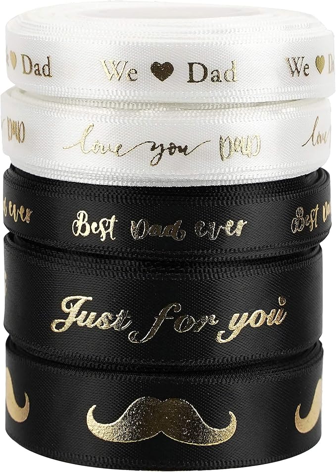 MEEDEE Happy Father's Day Ribbon Fathers Day Decorations Gift Box Wrapping - Image 3