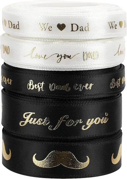 MEEDEE Happy Father's Day Ribbon Fathers Day Decorations Gift Box Wrapping - Image 3