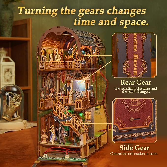Tonecheer DIY Book Nook Kit for Adults, 3D Wooden Puzzle Bookend Miniature - Image 6