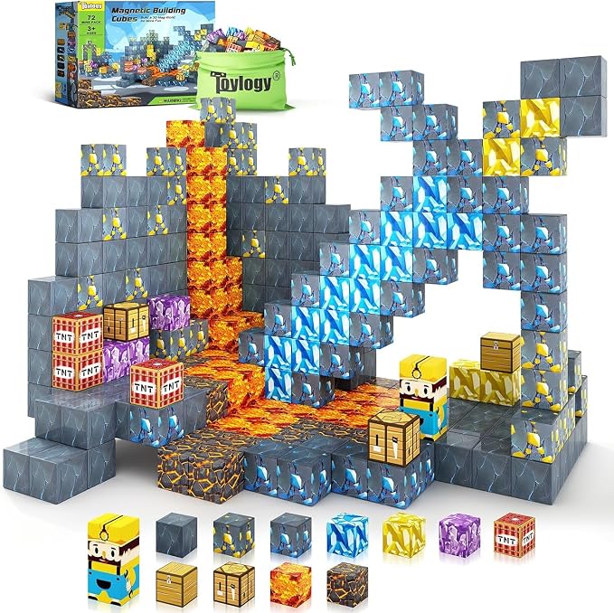 Magnetic Blocks-Build Mine Magnet World Sword Edition Mine Sword Caverns Magnet by Toylogy