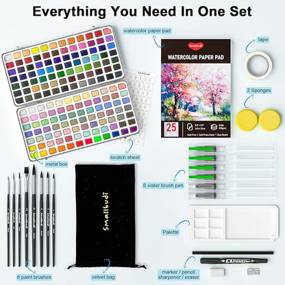 Watercolor Paint Set 168 Colors Including Metallic, Watercolor Kit - Image 2