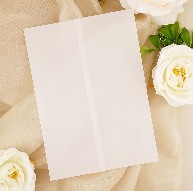 Puremigo 30 Pack Luxury Pre-Folded Vellum Jackets by Bringyourweddingstationerytothenextlevel