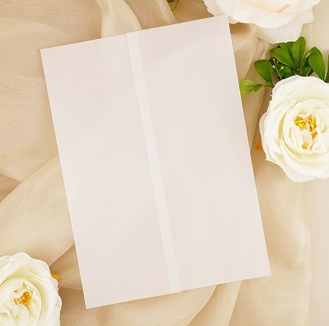 Puremigo 220 Pack Luxury Pre-Folded Vellum Jackets by Bringyourweddingstationerytothenextlevel