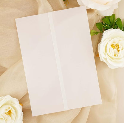 Puremigo 220 Pack Luxury Pre-Folded Vellum Jackets by Bringyourweddingstationerytothenextlevel