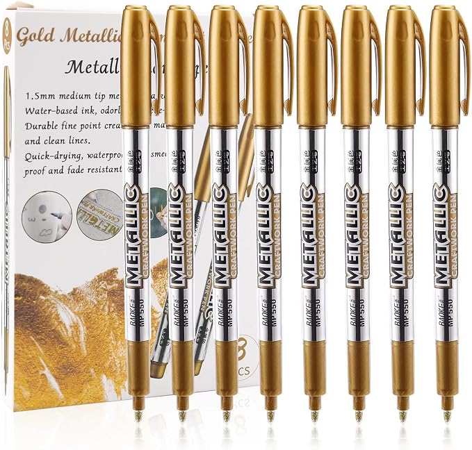 MYARTOOL Metallic Marker Pens, Gift Card Making, Scrapbooking, DIY Photo Album by MYARTOOL